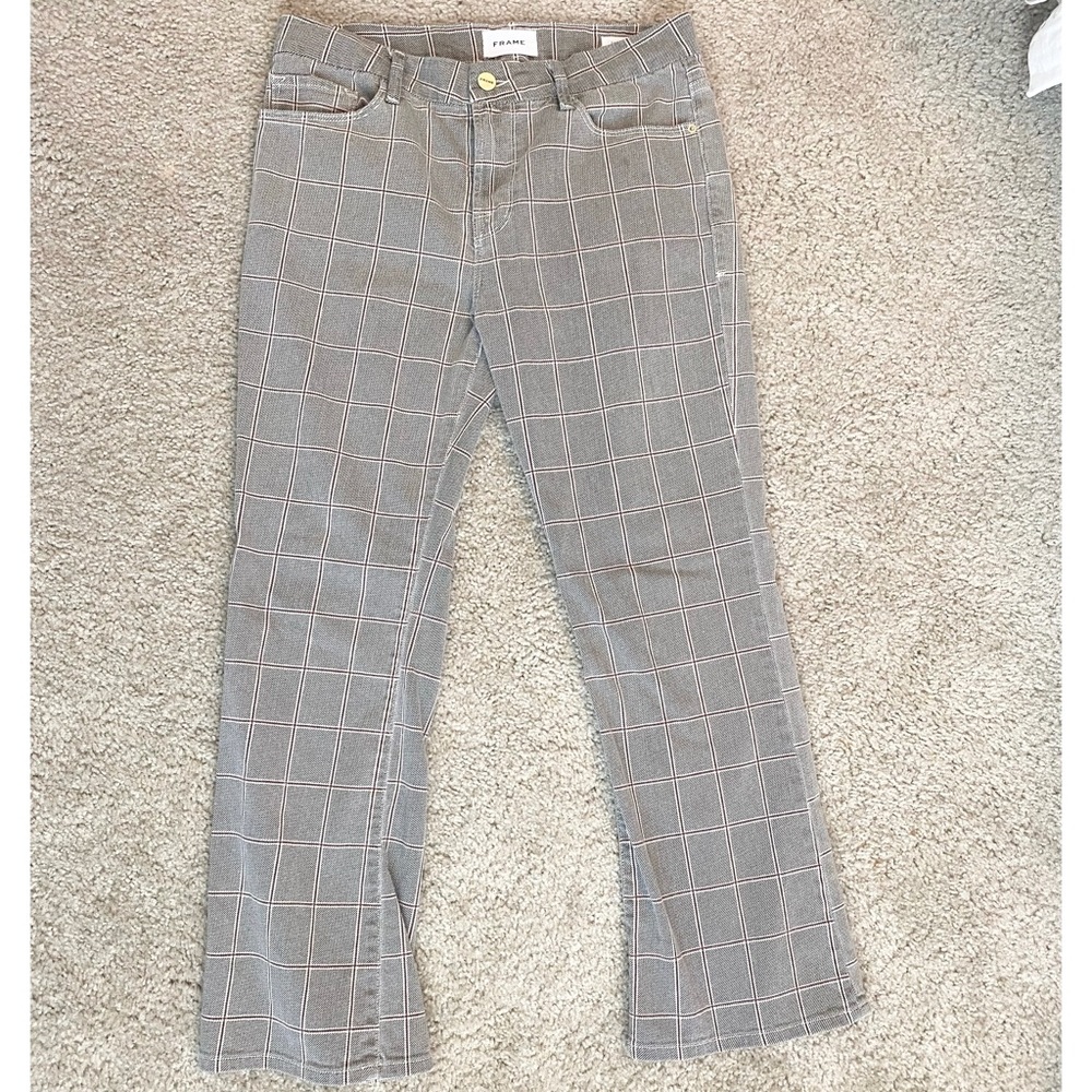 Frame Plaid Pants Le Crop Mini Boot - Picture 2 of 9